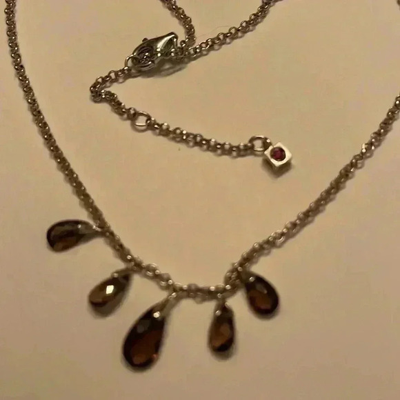 Elle Sterling silver 925 necklace with ruby signature. This is stunning🍄🌹🌸 - Picture 1 of 5